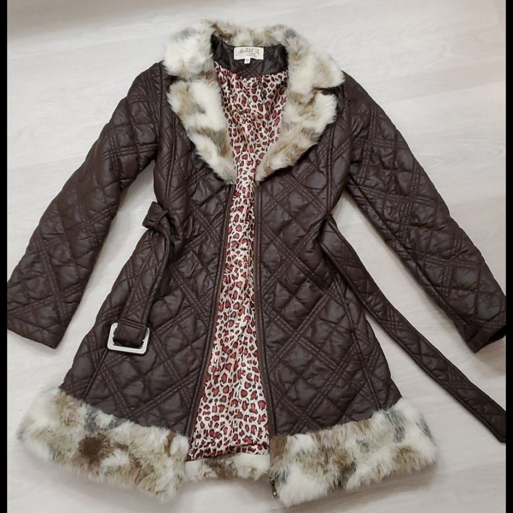 Furry trench coat